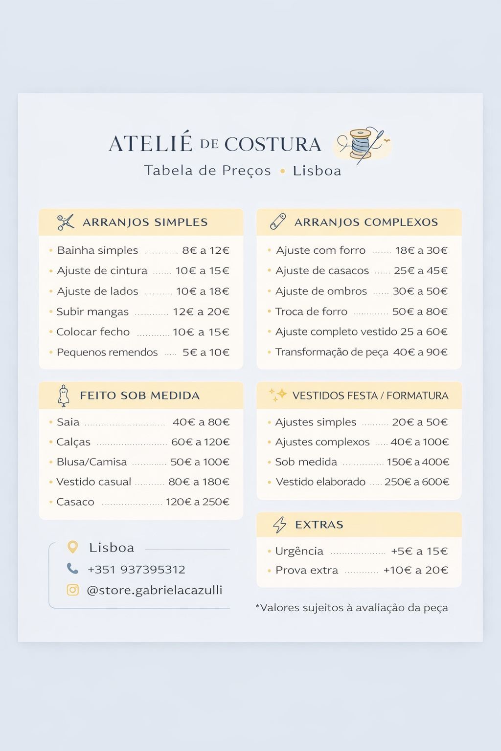 Serviços de Costura