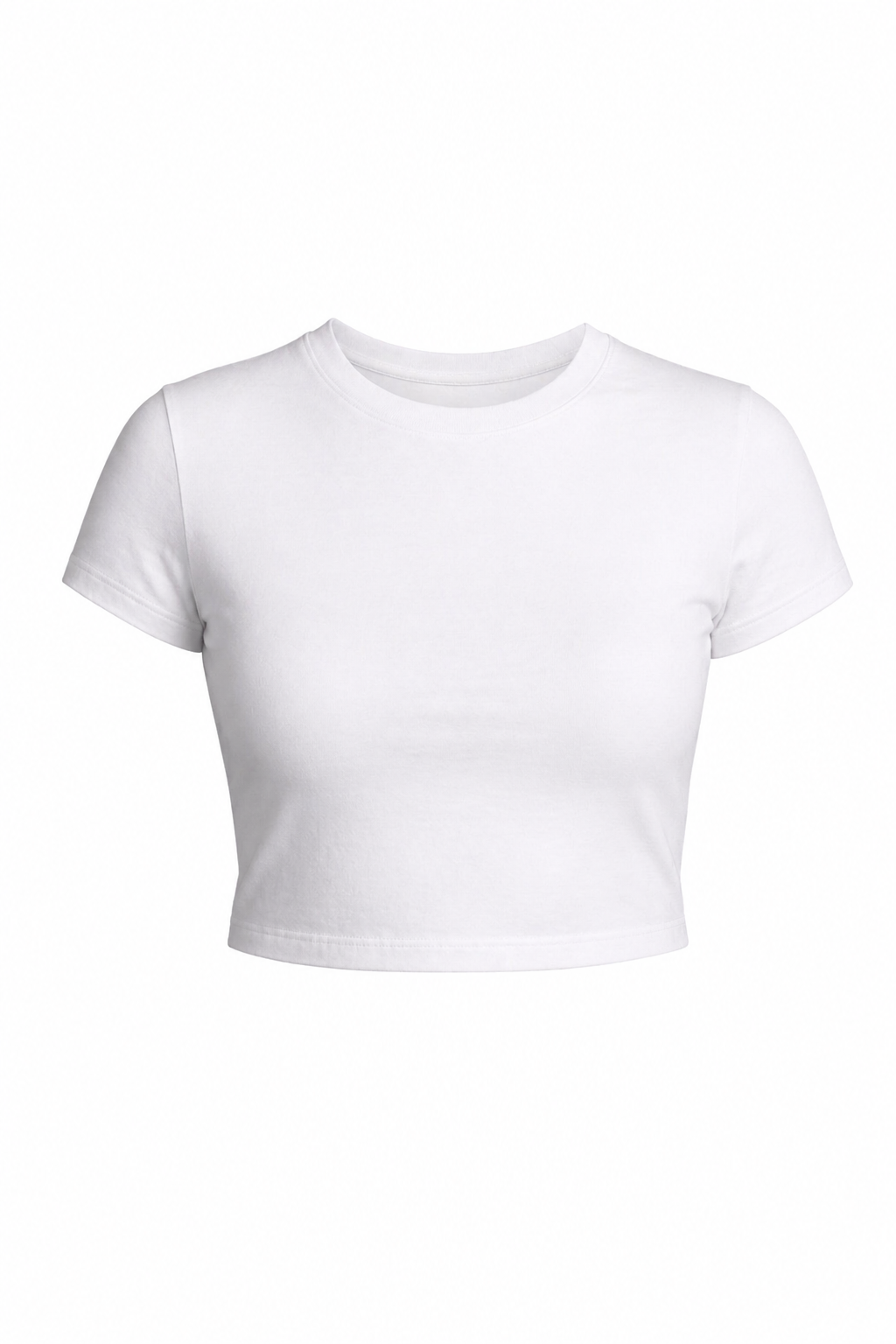 T-shirt Cropped Gola Alta | Algodão Orgânico com Lycra