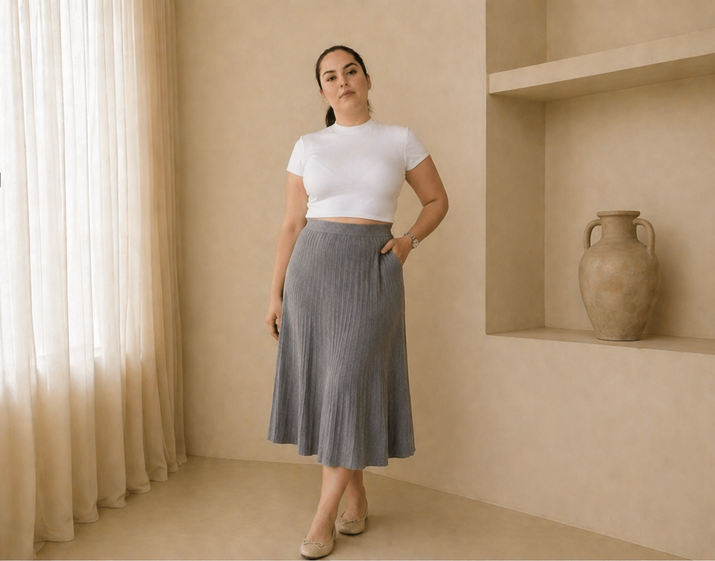 T-shirt Cropped Gola Alta | Algodão Orgânico com Lycra