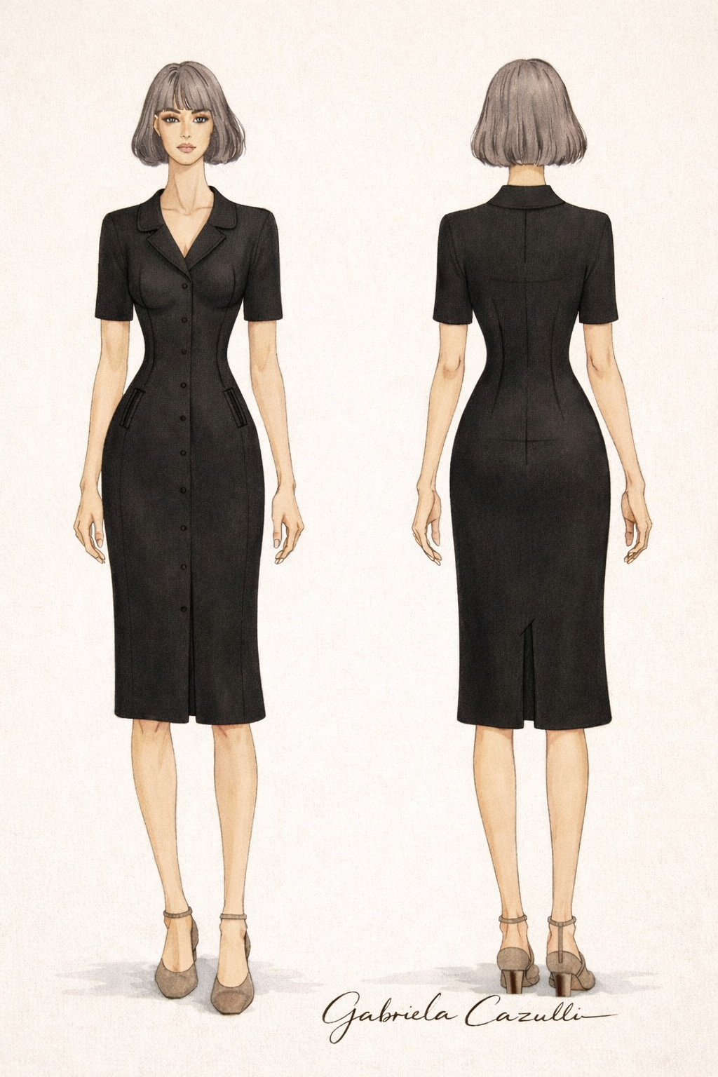 Vestido Social com Botões e Bolso | Coleção 2026