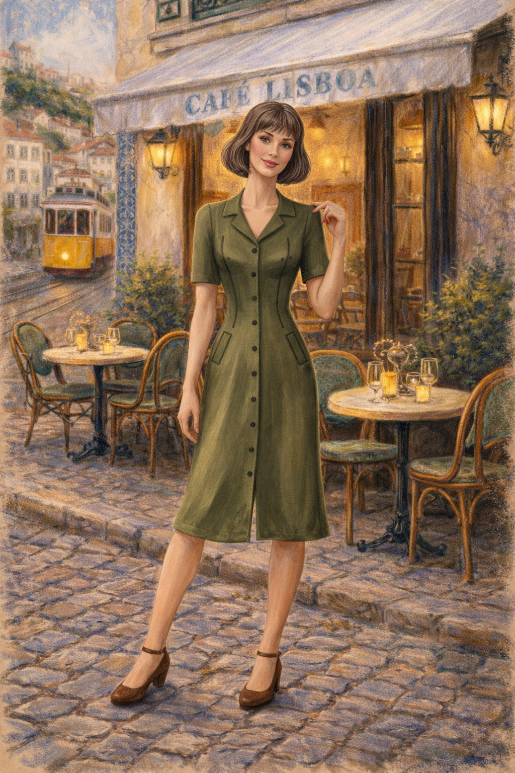 Vestido com botões e bolso - 2026