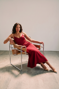 Women's Crimson Midi Dress | Crepe, Viscose or Satin | Atelier Cazulli