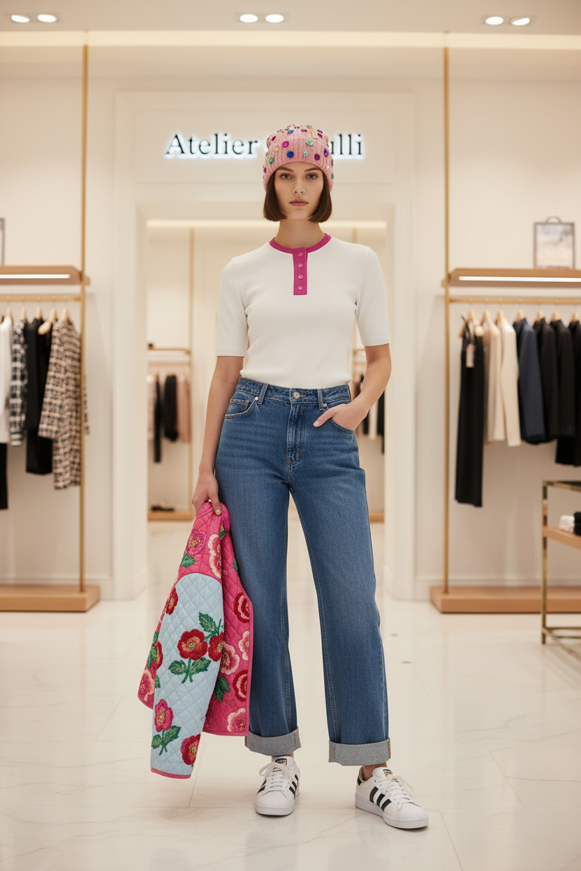 Look 3 – Jeans Wide Leg + Atelier Cazulli