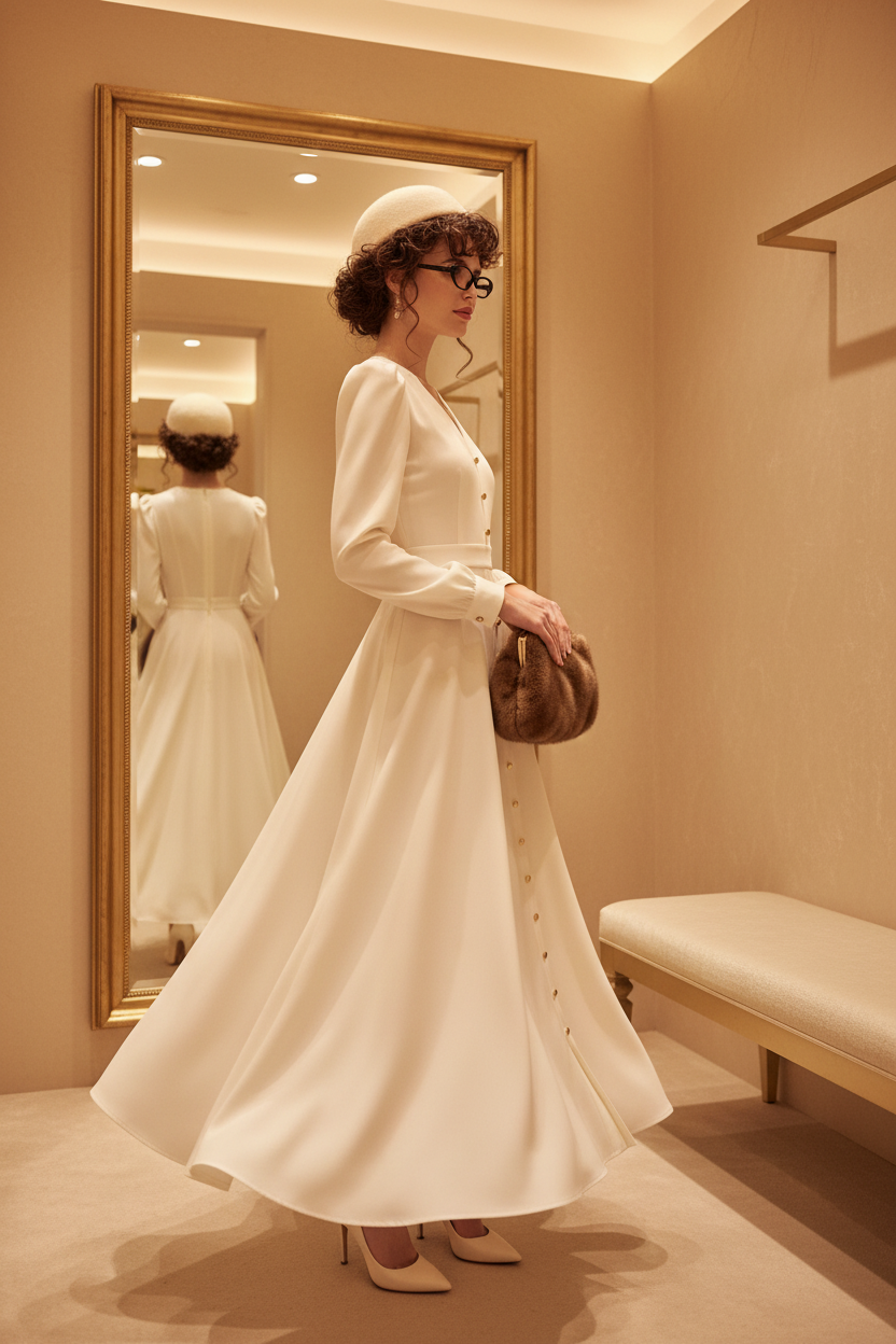 Vestido Branco — Lateral + Provador